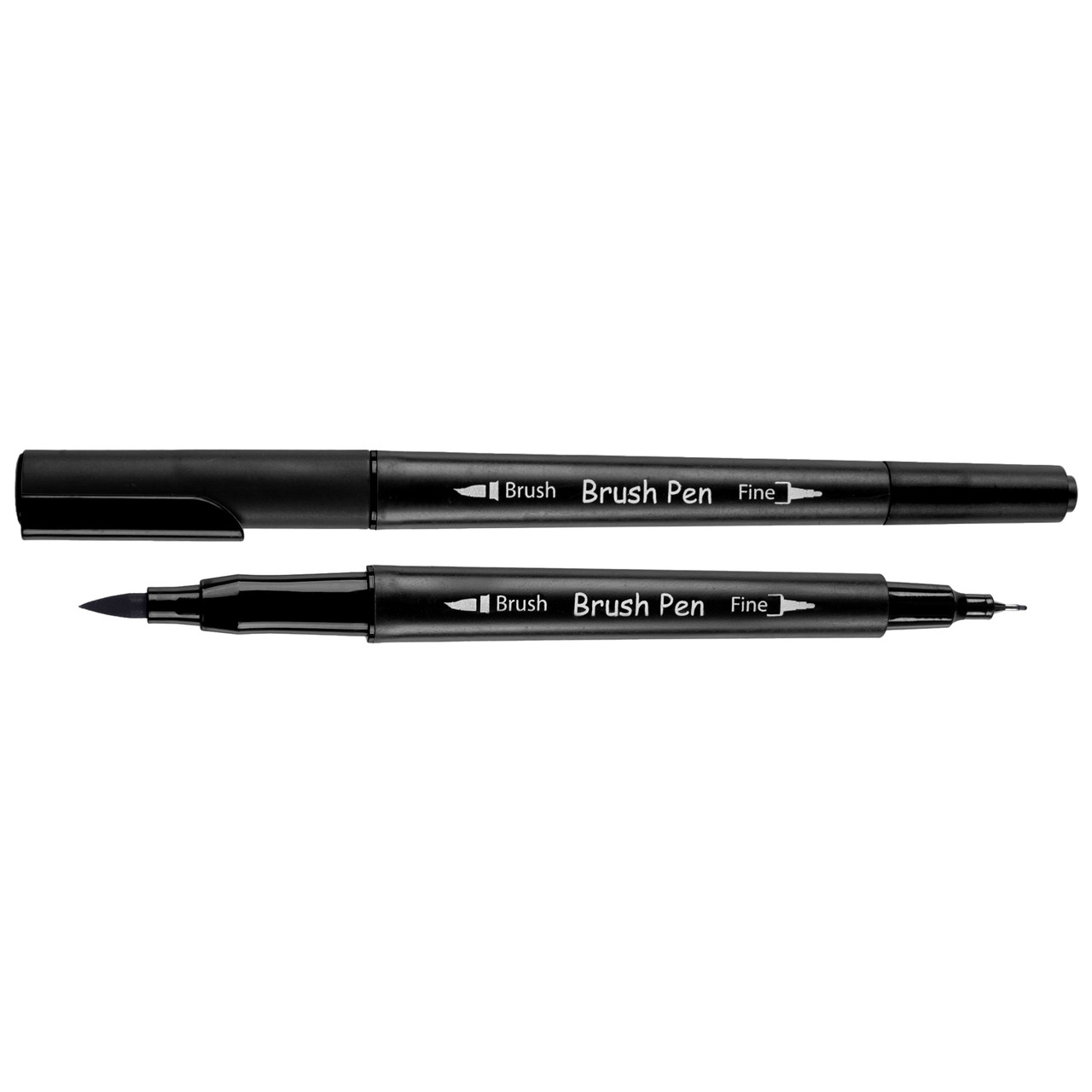 Маркер акварельный SANTI Brush Pen SW-27 черный двусторонний