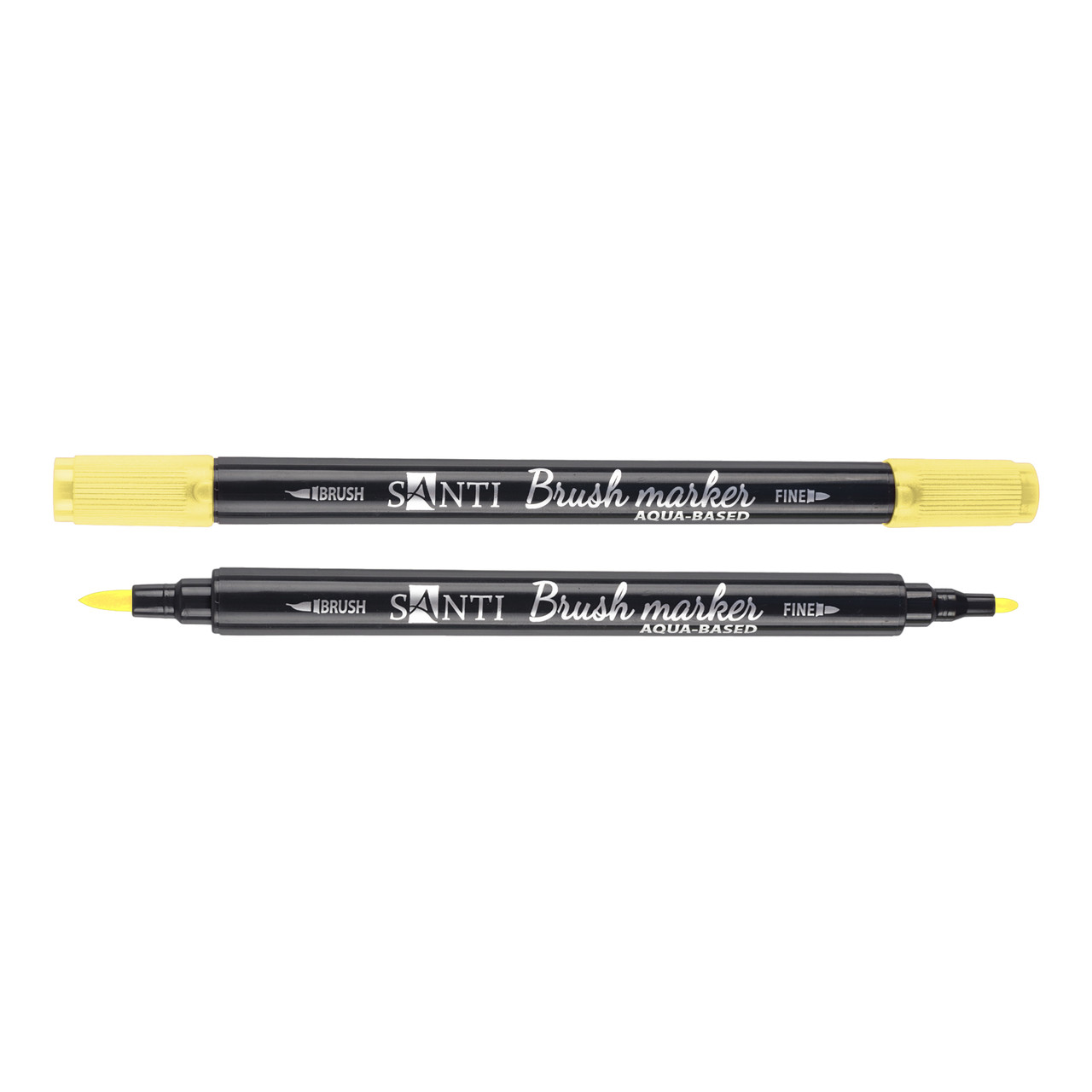 Маркер акварельный SANTI Brush Marker SWB-01 светло-желтый двусторонний