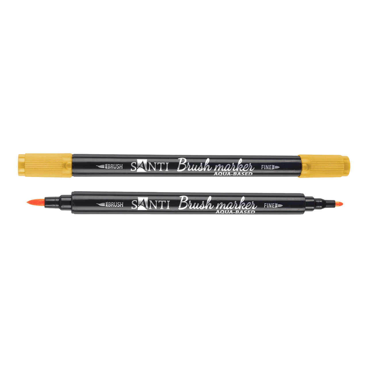 Маркер акварельный SANTI Brush Marker SWB-03 медовый двусторонний