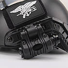 Тримач кріплення для ліхтарика на шолом + планка Пікатінні (25 мм), Black, фото 9