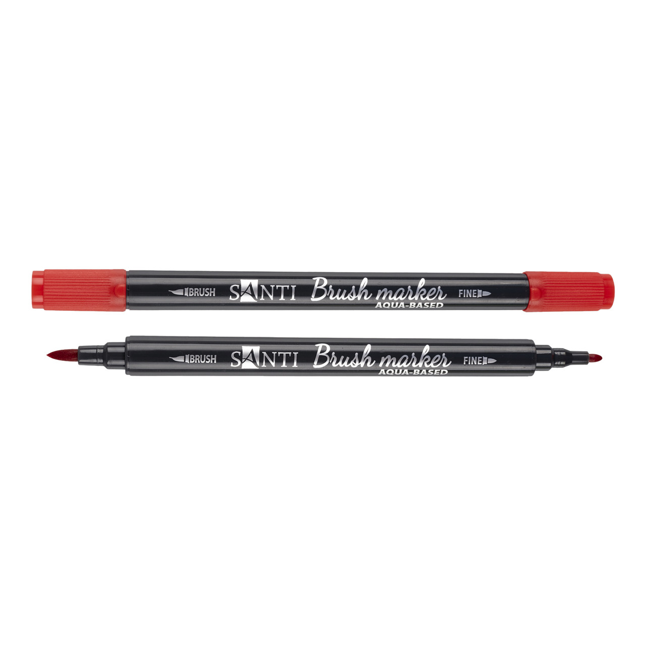Маркер акварельный SANTI Brush Marker SWB-07 красный двусторонний