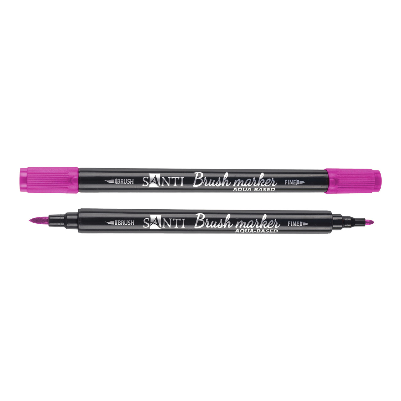 Маркер акварельный SANTI Brush Marker SWB-08 фуксия двусторонний