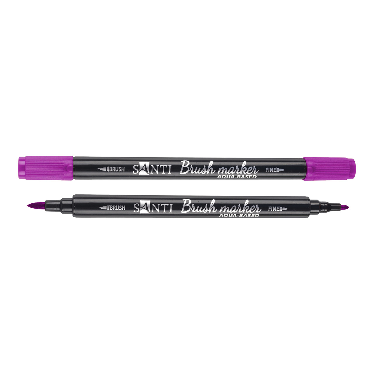 Маркер акварельный SANTI Brush Marker SWB-09 фиолетовый двусторонний