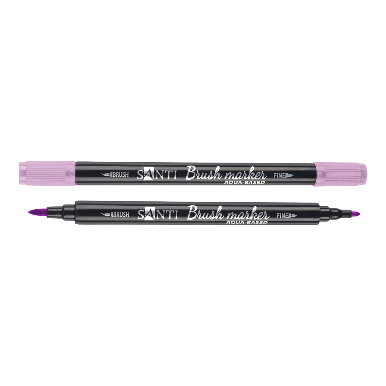Маркер акварельный SANTI Brush Marker SWB-10 розовый двусторонний