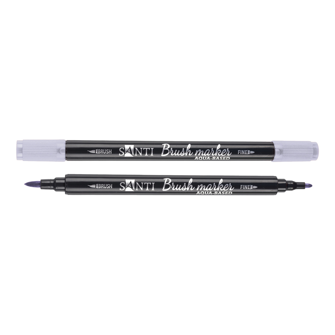 Маркер акварельный SANTI Brush Marker SWB-11 сиреневый двусторонний