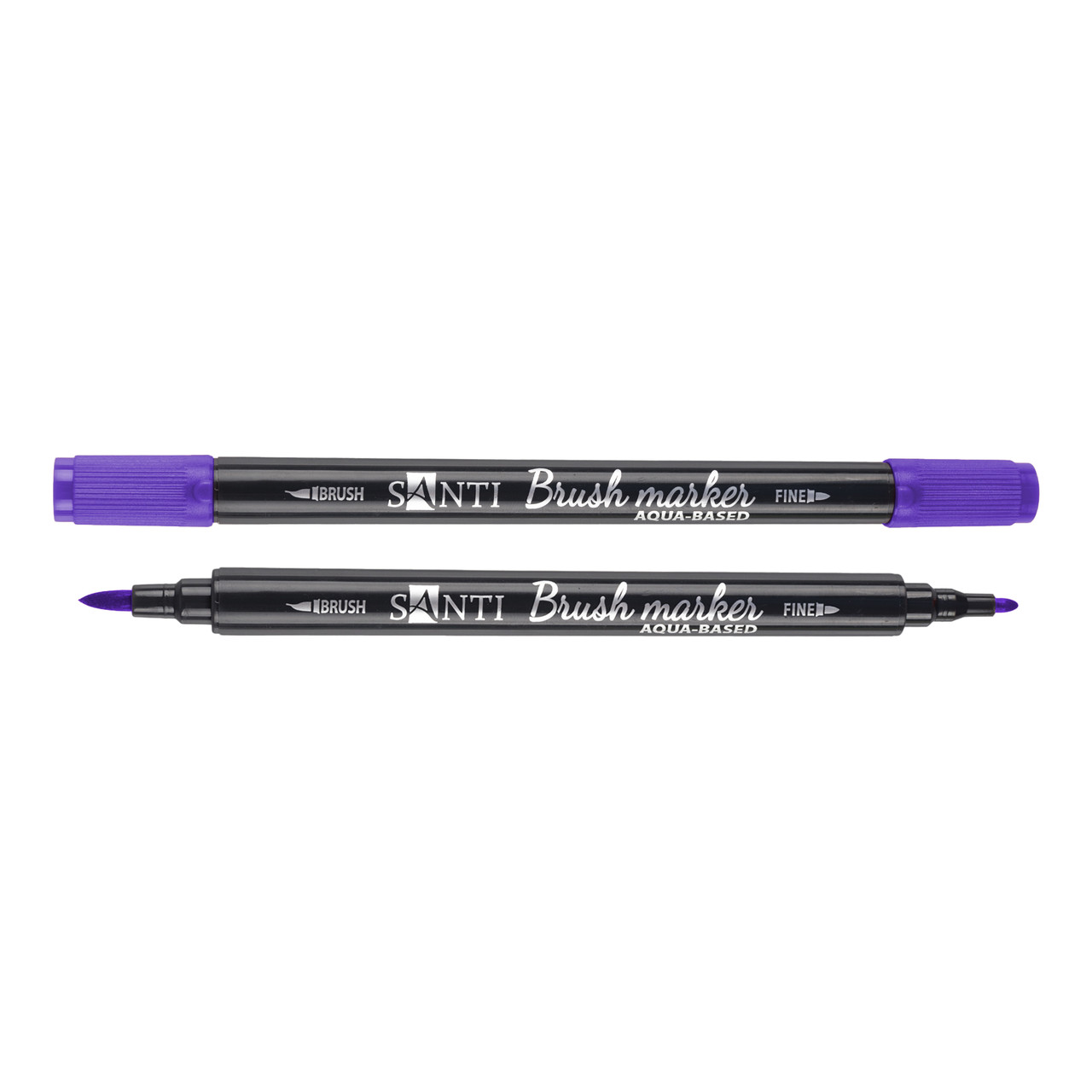 Маркер акварельный SANTI Brush Marker SWB-13 глубокий фиолетовый двусторонний