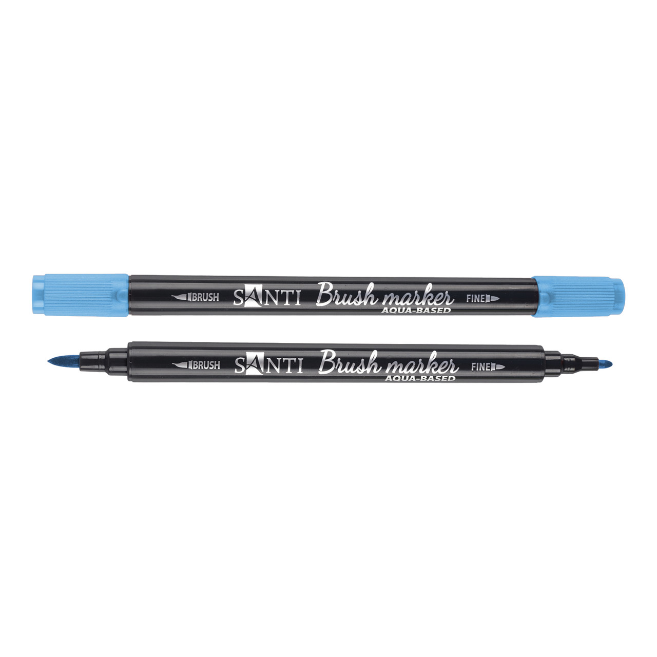 Маркер акварельный SANTI Brush Marker SWB-15 аквамарин двусторонний