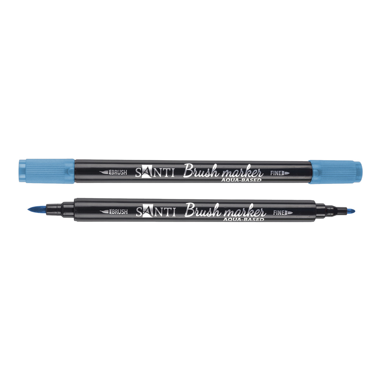 Маркер акварельный SANTI Brush Marker SWB-16 синий двусторонний