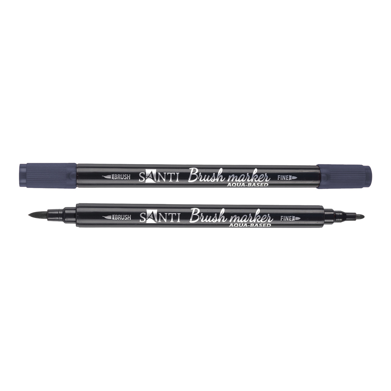 Маркер акварельный SANTI Brush Marker SWB-19 темно-синий двусторонний