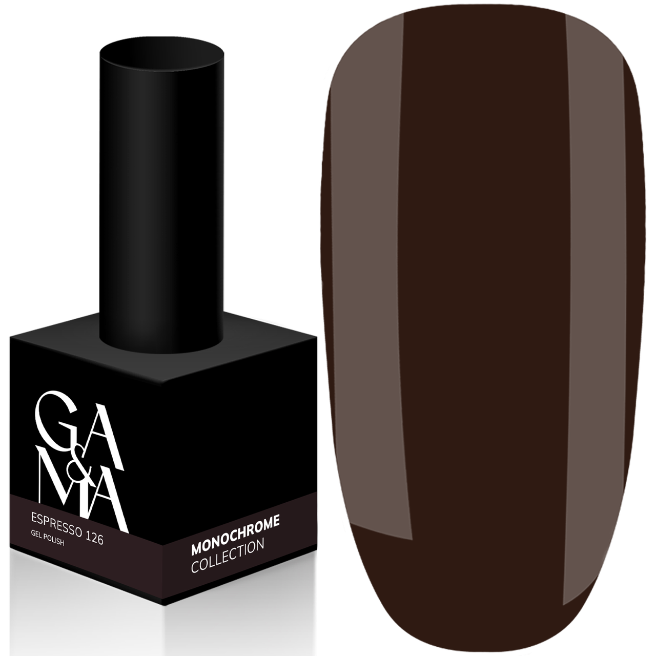 Гель-лак GaMa Monochrome collection №126 espresso, 10 мл темний шоколад