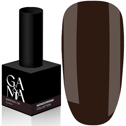 Гель-лак GaMa Monochrome collection №126 espresso, 10 мл темний шоколад, фото 1