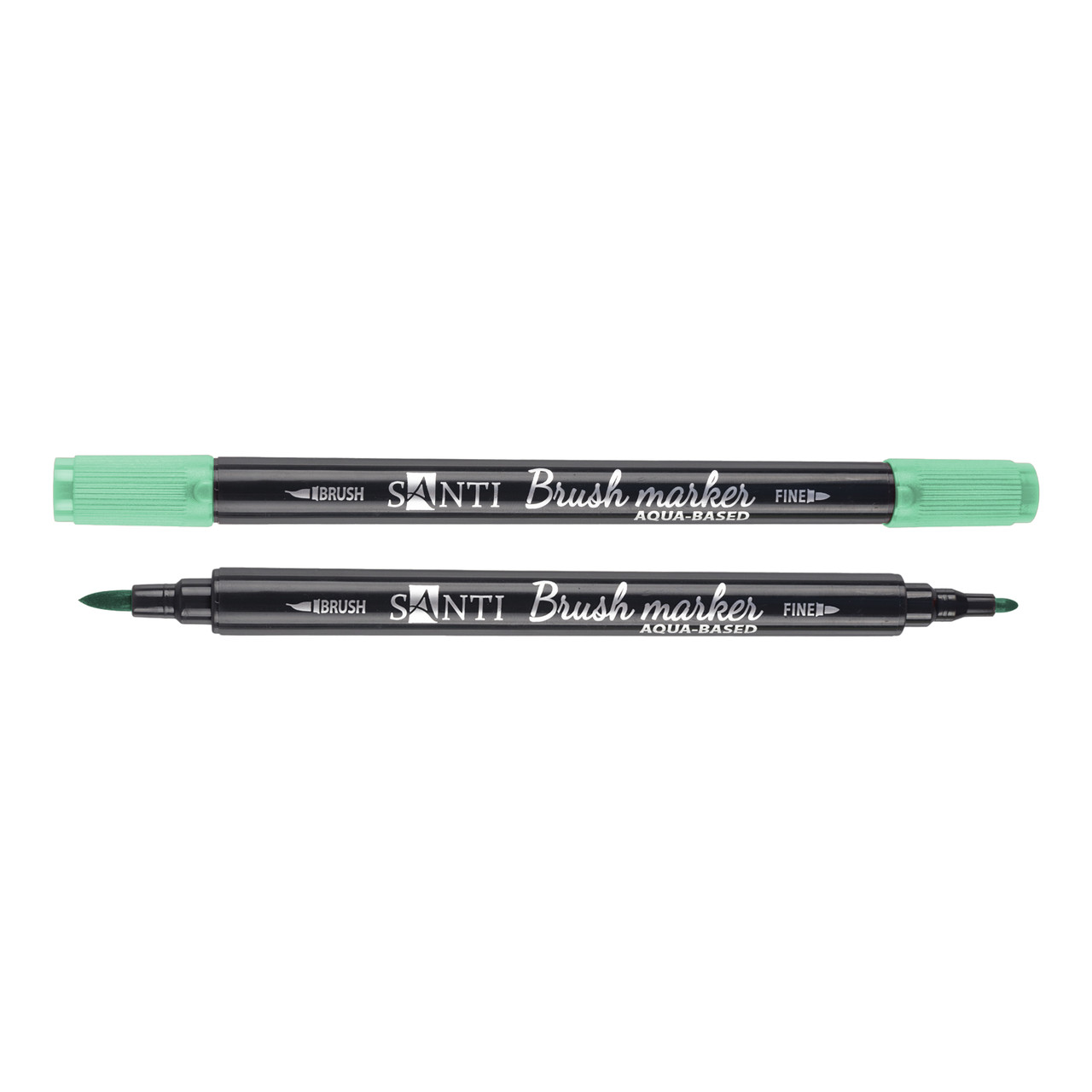 Маркер акварельный SANTI Brush Marker SWB-20 мятный двусторонний