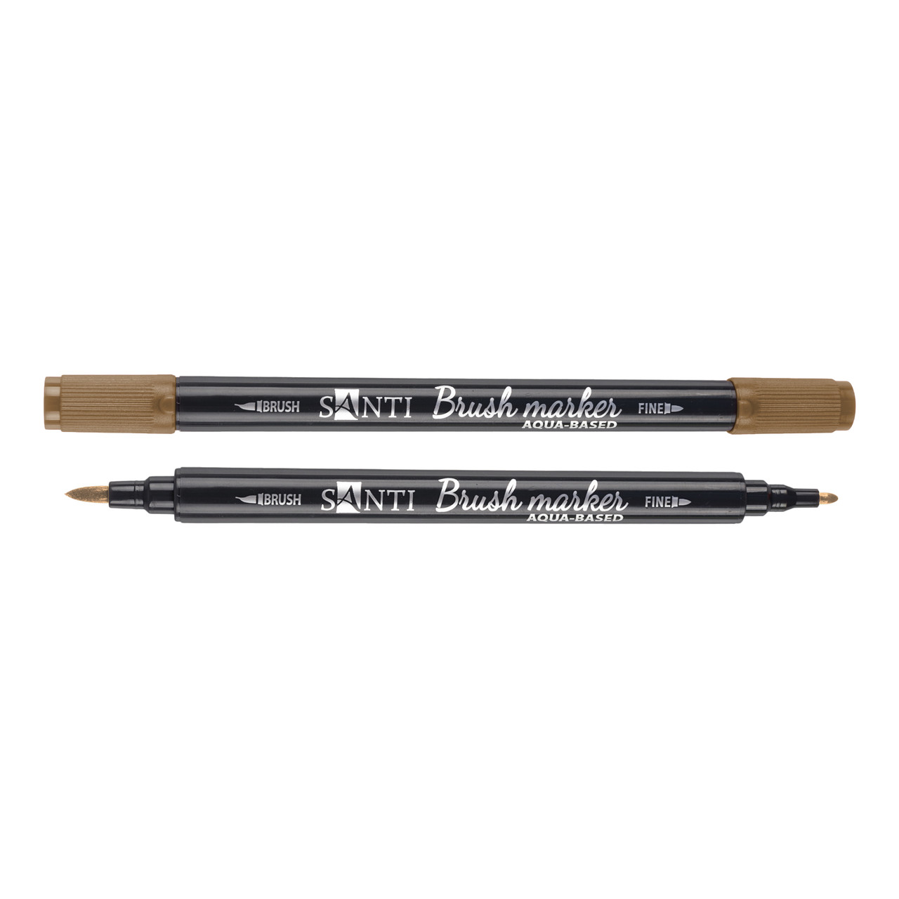Маркер акварельный SANTI Brush Marker SWB-26 коричневый двусторонний