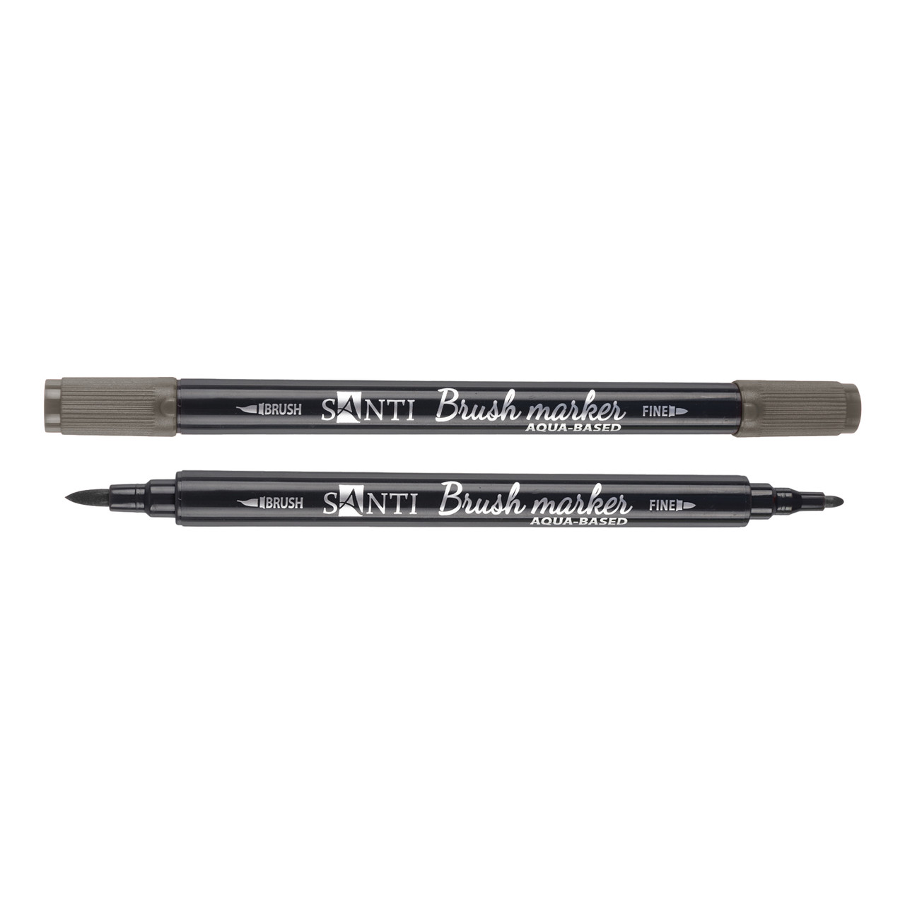 Маркер акварельный SANTI Brush Marker SWB-31 серо-коричневый двусторонний