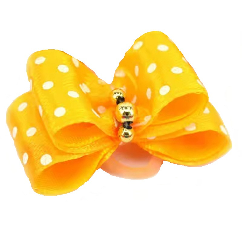 Шпилька для собак Бантик булавка жовтий No2, фото 1