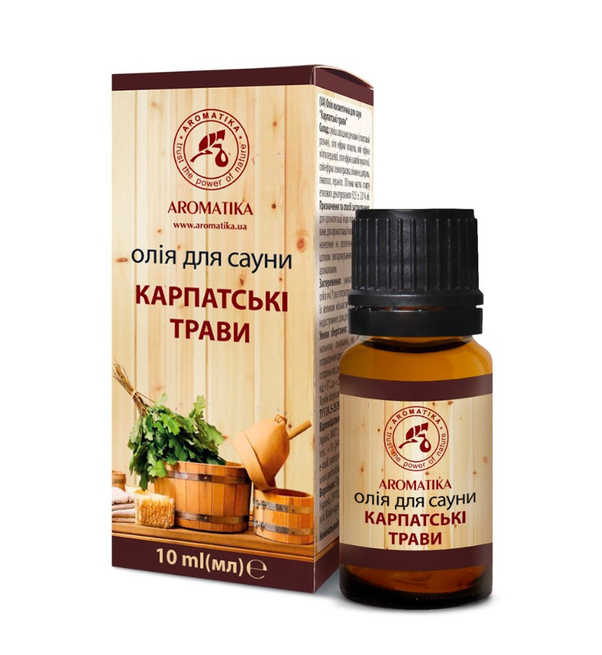 Ефірна олія для сауни «Карпатські трави» 10 мл, фото 1
