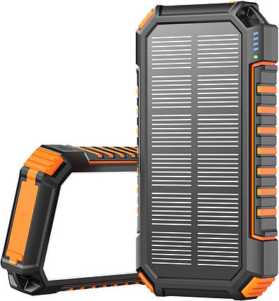 Riapow Solar Power Bank 26800mAh — USB C портативний сонячний зарядний пристрій 3A, швидкий заряджання зовнішній, фото 1