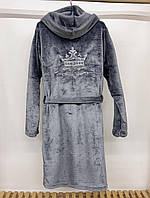 Халат махровий, дитячий та підлітковий вельсофт, для хлопчика, від 152-158см до 164-170см