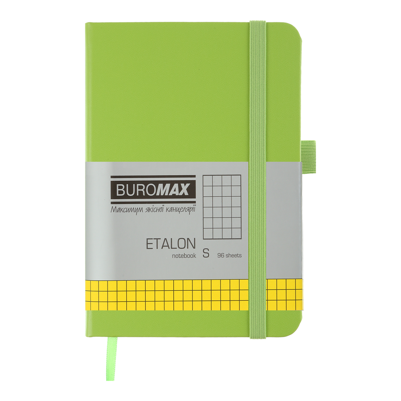 Блокнот діловий, ETALON 95х140мм, 96арк, клітинка, обкл. штучна шкіра, салатовий, ВМ.296160-15