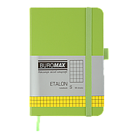 Блокнот діловий, ETALON 95х140мм, 96арк, клітинка, обкл. штучна шкіра, салатовий, ВМ.296160-15