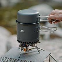Набір туристичного алюмінієвого посуду Naturehike CNK2300CJ0002 (Grey), 1.2 л + 0.8 л, фото 4