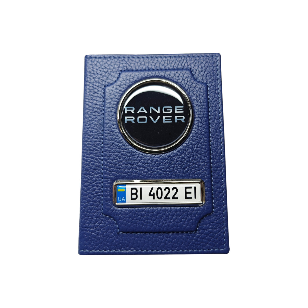 Обкладинка для автодокументів Range Rover, натуральна шкіра синя