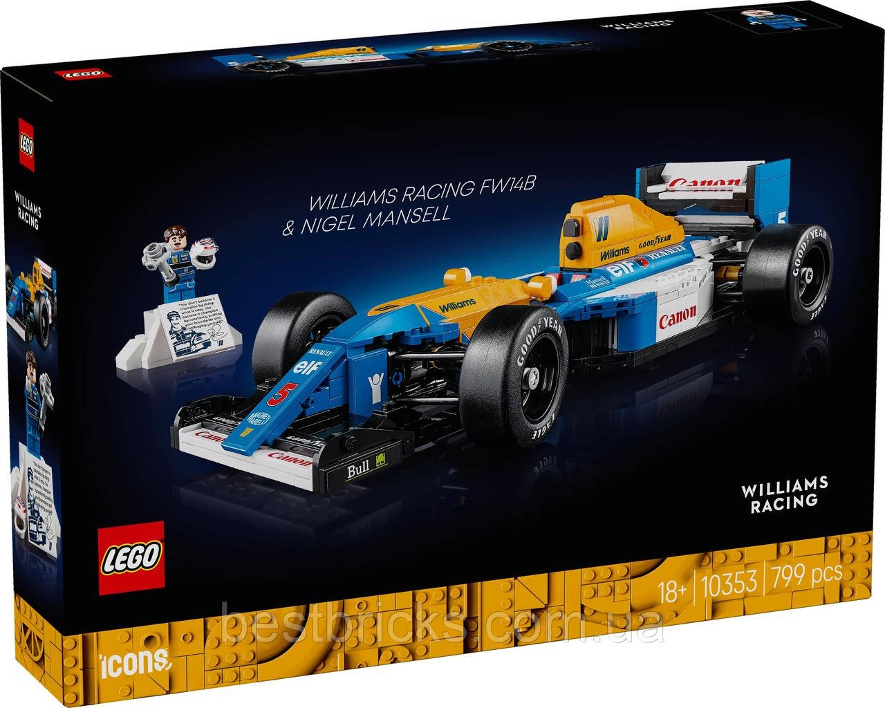 Конструктор Lego Icons Williams Racing FW14B і Найджел Менселл 10353, фото 1