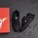 Весняно-осінні чоловічі шкіряні кросівки чорного кольору на шнурівці, фото 8
