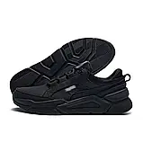 Весняно-осінні чоловічі шкіряні кросівки чорного кольору на шнурівці, фото 3