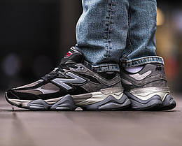 Чоловічі спортивні кросівки New Balance 9060 замшеві для бігу та активного відпочинку нью баланс чорний