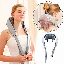 Вібраційно ударний масажер для шиї та плечей із підігрівом Massager Shoulder Neck SF-L9, фото 3