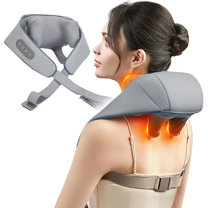 Вібраційно ударний масажер для шиї та плечей із підігрівом Massager Shoulder Neck SF-L9