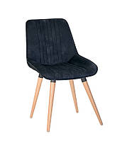 Стілець обідній Nicole wood бук 1.007 antr LN тканина pl-12 синя (Новий Стиль ТМ)