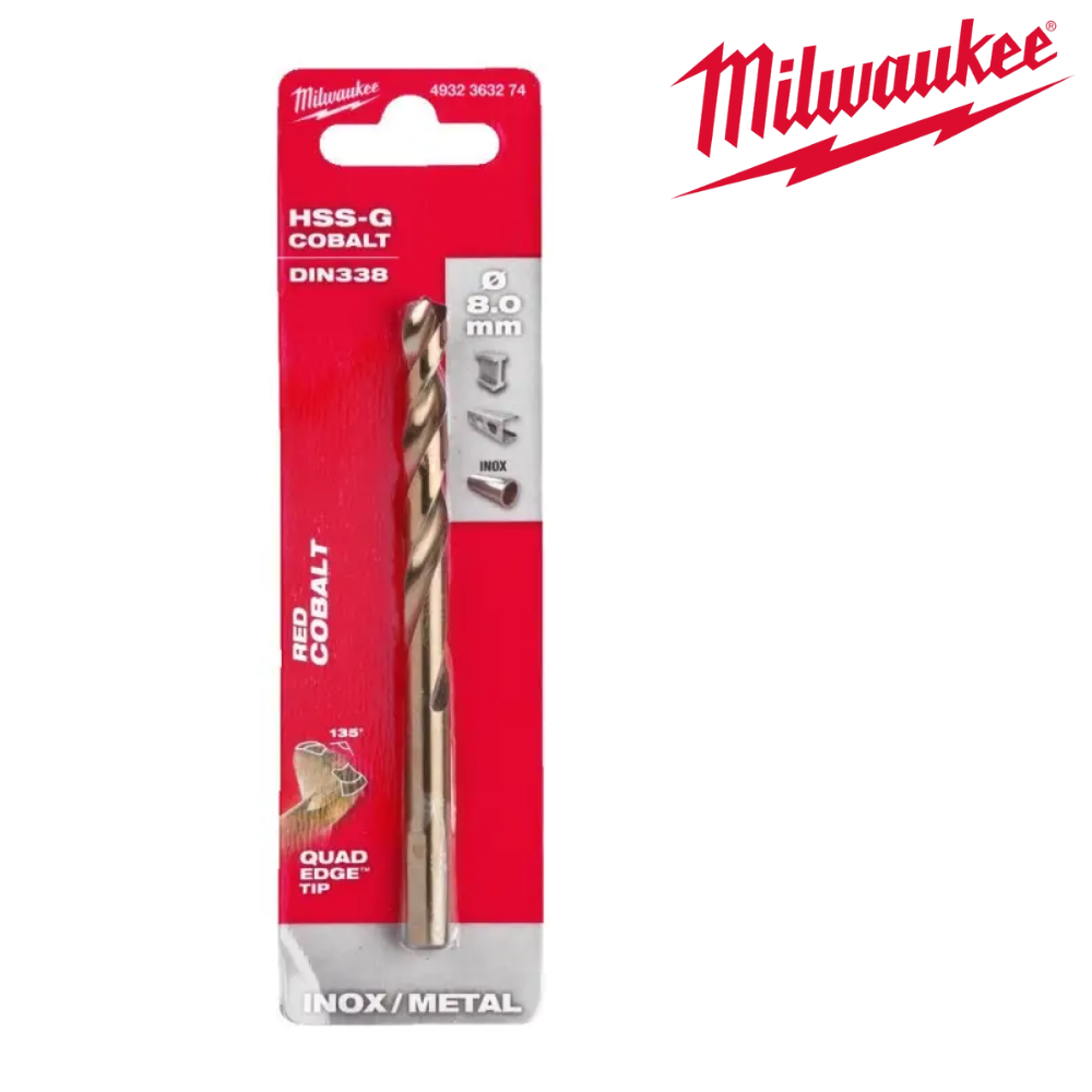 Свердло для металу Milwaukee HSS-Co DIN338 8,0 мм (уп-1 шт.)