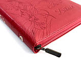 Біблія CUV. Червона. Натуральна шкіра, замок, індекси 16х22 см, фото 3