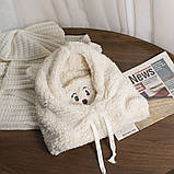 Зимова шапка-капюшон із вушками ведмедик 2 кольори, фото 8