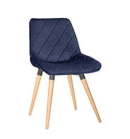Стілець обідній Nicole wood бук 1.007 antr RMB тканина puma-11 синя (Новий Стиль ТМ)