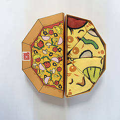 Подарунковий набір шкарпеток "Піца асорті" 4 пари. Подарунковий бокс із тематичними шкарпетками "Піца асорті"