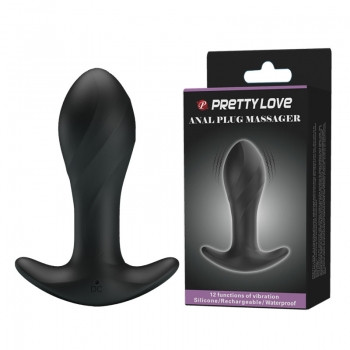 Анальна пробка - Pretty Love Anal Plug Massager Black, фото 1