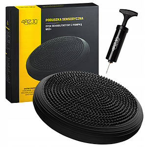 Балансувальна подушка-диск 4FIZJO MED+ 33 см (сенсомоторна) масажна 4FJ0051 Black Poland