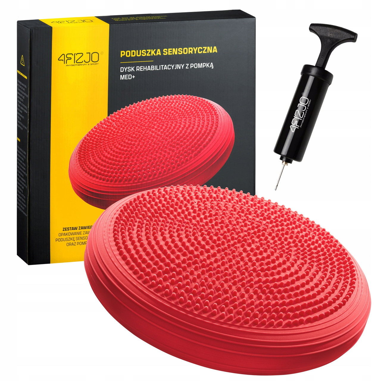 Балансувальна подушка-диск 4FIZJO MED+ 33 см (сенсомоторна) масажна 4FJ0052 Red Poland