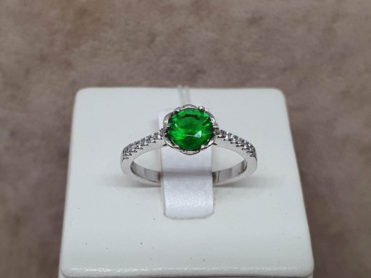 Срібне кільце з фіанітом. 9510168З 17,5