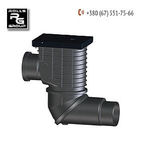 Дощоприймач з бічним підключенням водостоку DN110, поворотний вихід DN110/125, чавунна кришка, HL600NGHO