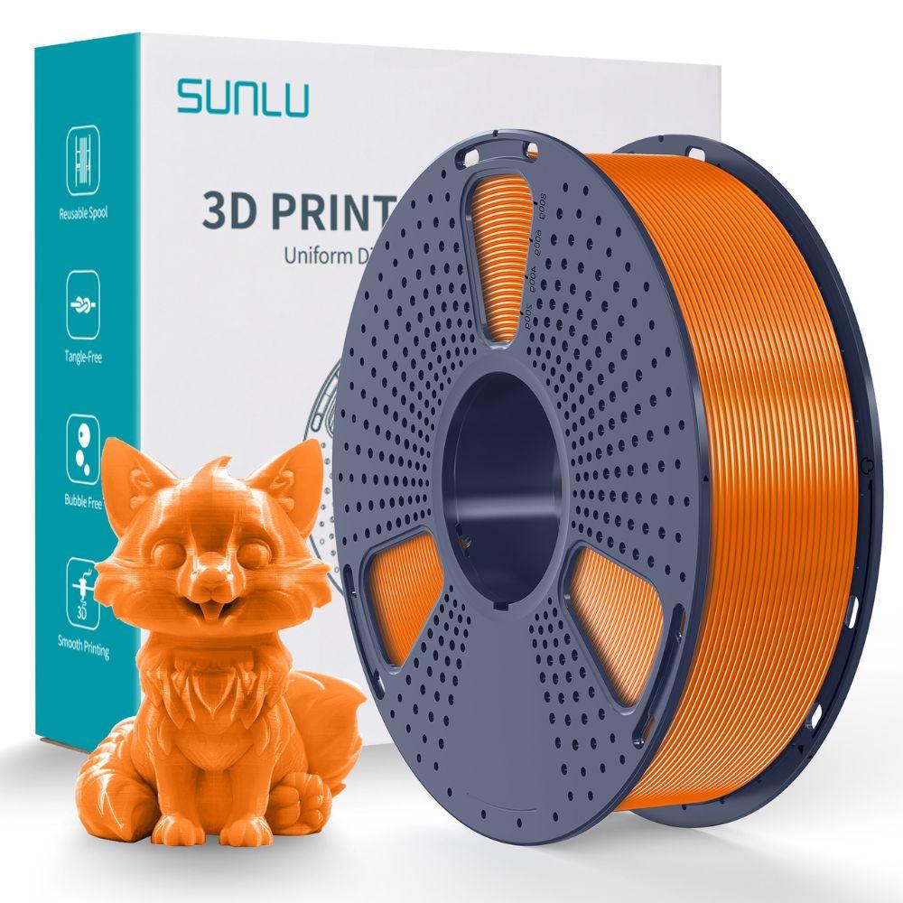 Пластик філамент для 3Д-друку SUNLU Silk PETG Orange (00440911Z), Reusable Spool, 1.75мм, 1кг, 235-255°C, Помаранчевий