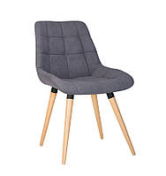 Стілець обідній Nicole wood бук 1.007 antr SQR тканина soro-93 сіра (Новий Стиль ТМ)