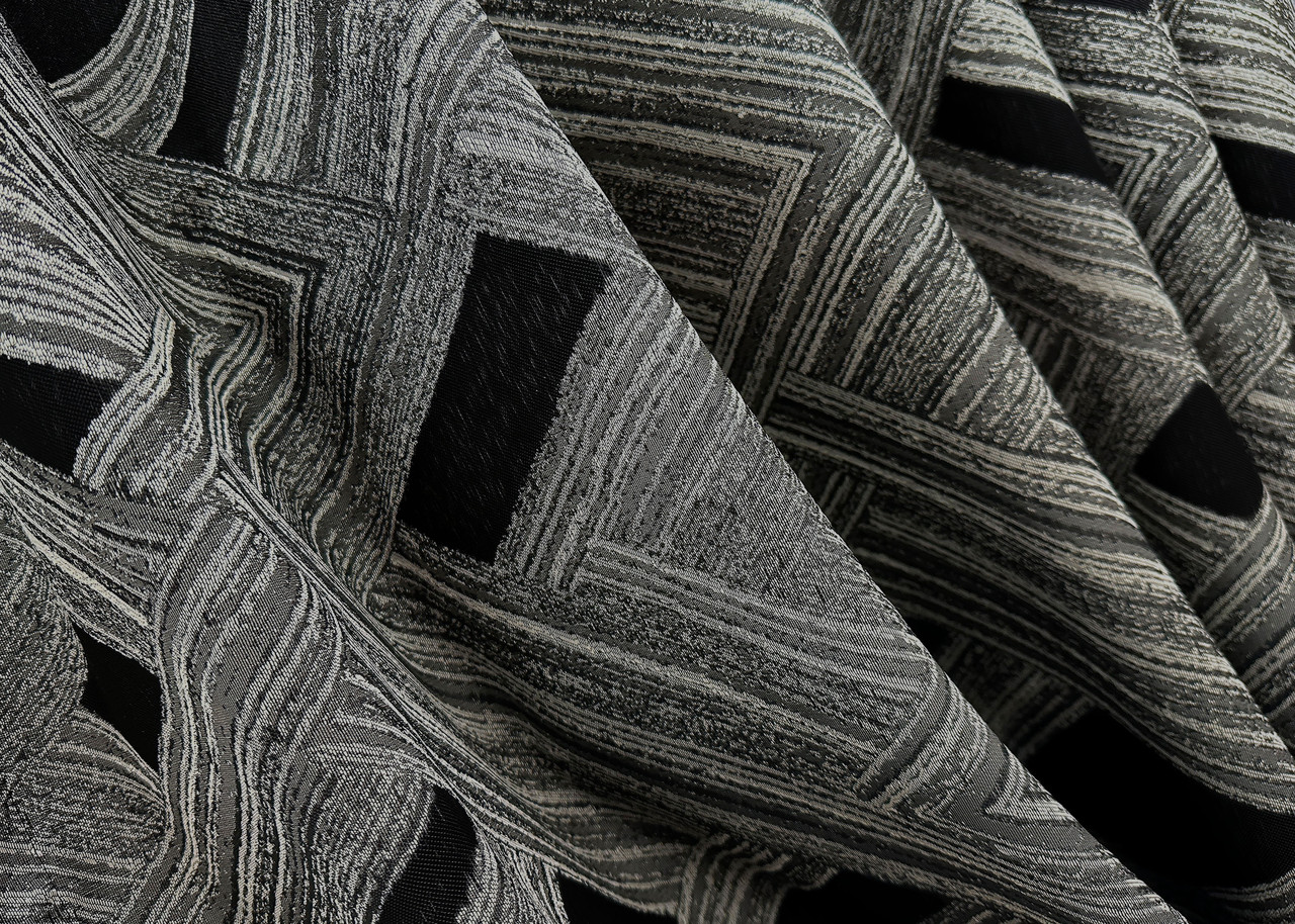 Шторна тканина жакард "Mystery". Колір сірий з чорним. Код 1629ш, фото 1