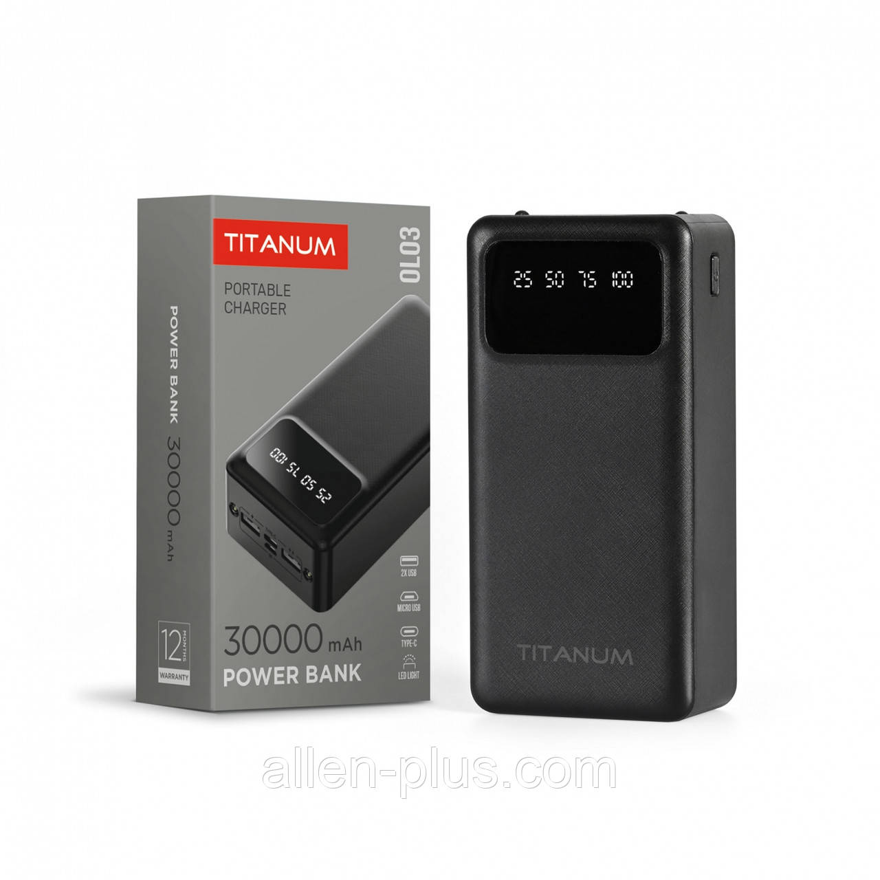 Power Bank TITANUM OL03 30000mAh (Повербанк, РЕАЛЬНА ЄМНІСТЬ!)