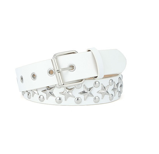 Ремінь NUOYA з люверсами унісекс білий 04460, фото 1