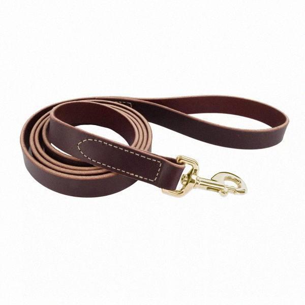 Шкіряний повідець з латунною фурнітурою для собак Coastal Circle-T Dog Leash КОСТАЛ СЕРКЛ-Т