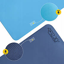 Килимок (мат) спортивний 4FIZJO TPE 180 x 60 x 1 см для йоги та фітнесу 4FJ0389 Blue/Sky Blue Poland, фото 3